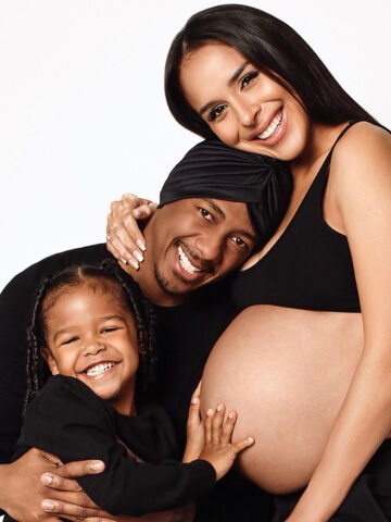Nick Cannon with his ex-partner and their son.